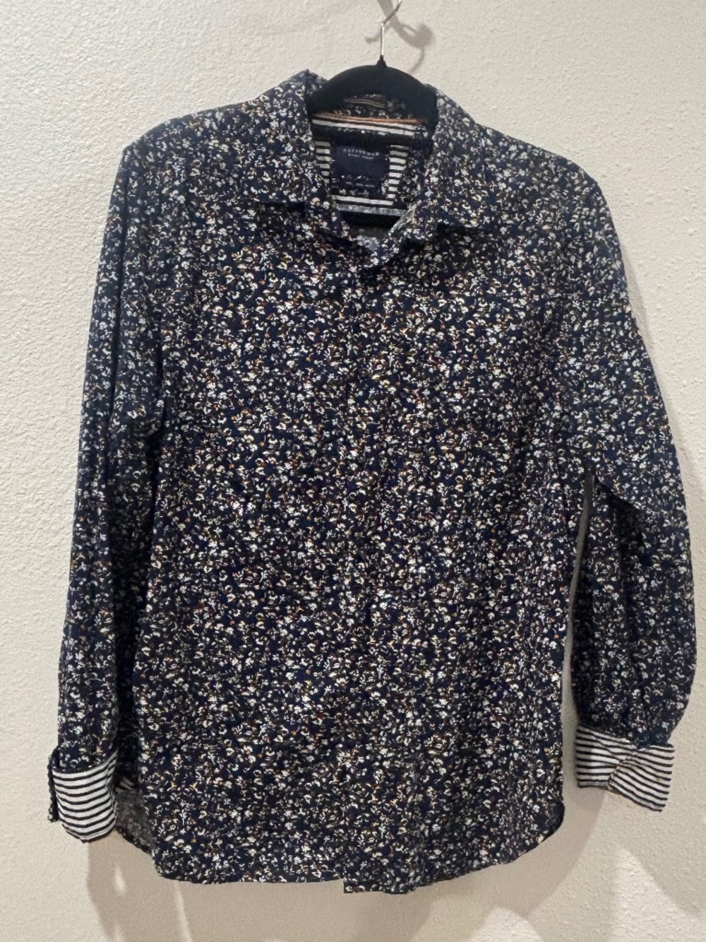 CACTUS MAN FLORAL LONG SLEEVE BUTTON UP MENS SZ L SLIM FIT